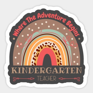 Pastel Leopard Rainbow Kindergarten Where The Adventure Begins Sticker